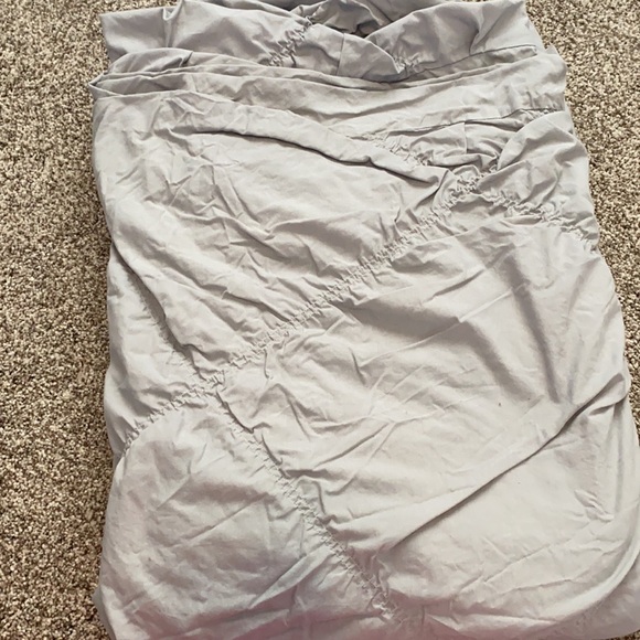 PB Teen Ruched Diamond Organic Duvet Cover - Picture 2 of 5